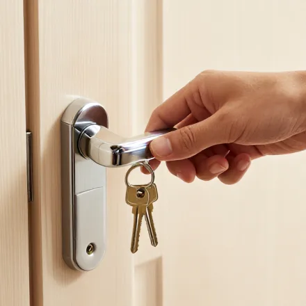 New door lock installation